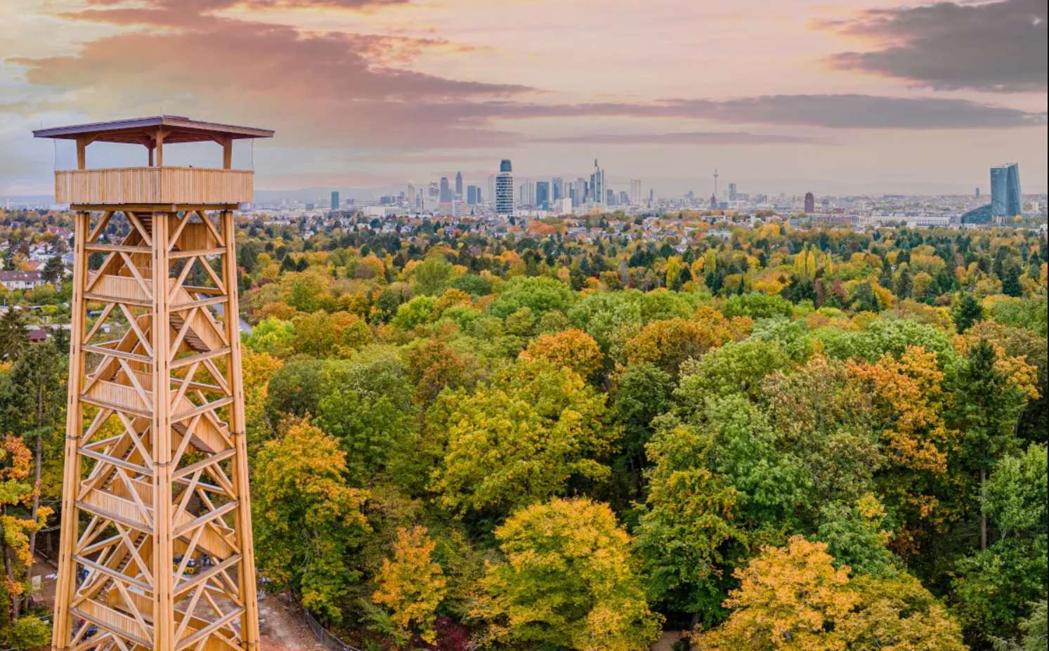 Goetheturm torre de madera mirador en Frankfurt